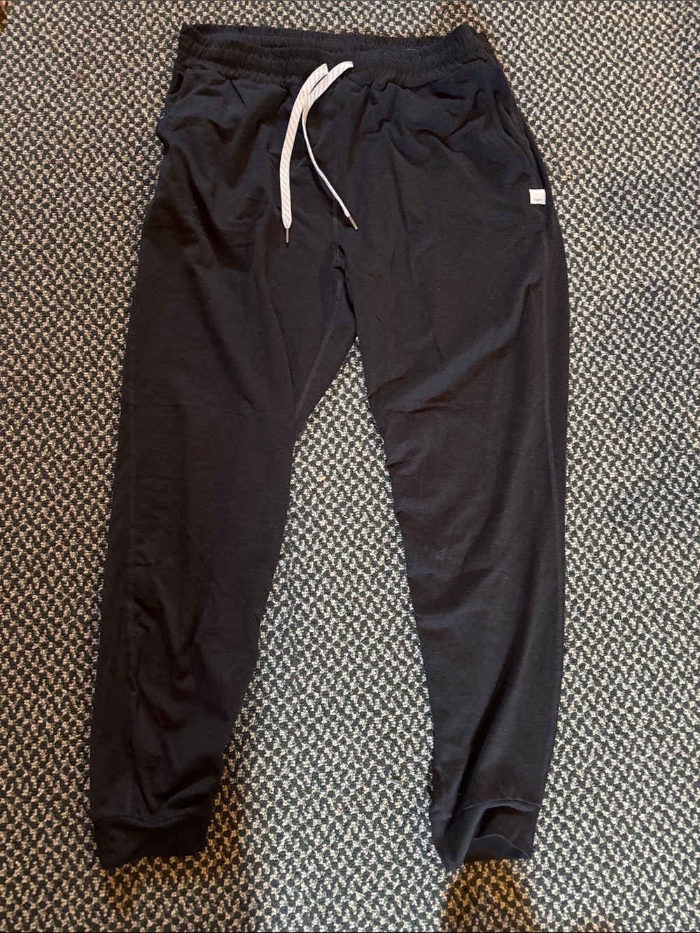 Vuori Black Jogger Pants with White Drawstring